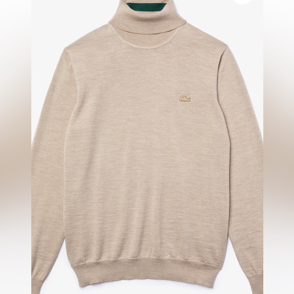 MEN'S LACOSTE TURTLENECK MERINO WOOL SWEATER - Picture 2 of 6